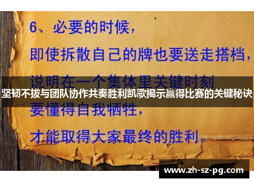 坚韧不拔与团队协作共奏胜利凯歌揭示赢得比赛的关键秘诀